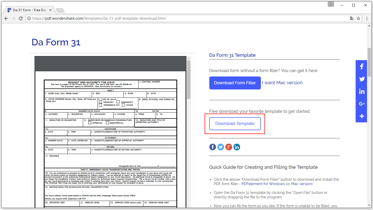 download template